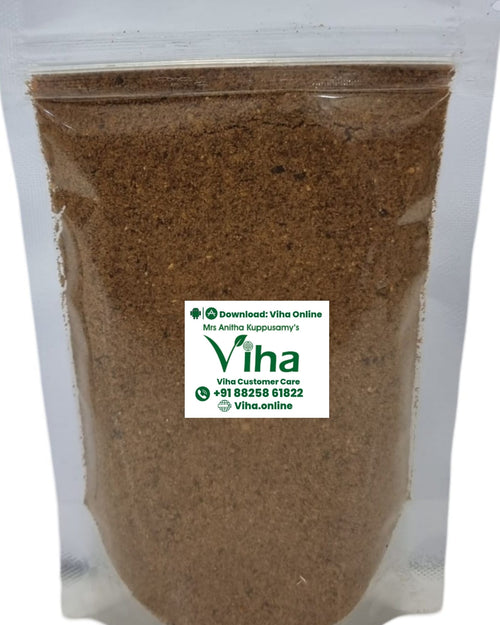 Homemade Ellu Idli Podi | Sesame Idli Powder, in a tall plastic pouch