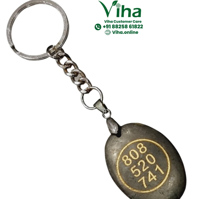 Pyrite Money Coin Key Chain with metal split ring and chain link