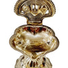Perumal lamp in brass, Perumal namam crest above a rounded oil bowl on a fluted beaded foot