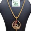 Impon Pendant Chain with a peacock motif circular pendant