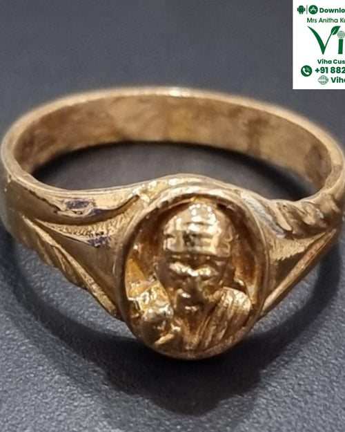 Impon Saibaba Ring, oval top with raised figure
