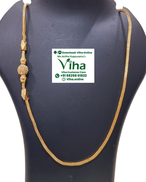 Impon Mugappu Chain with textured mesh chain and bead cluster