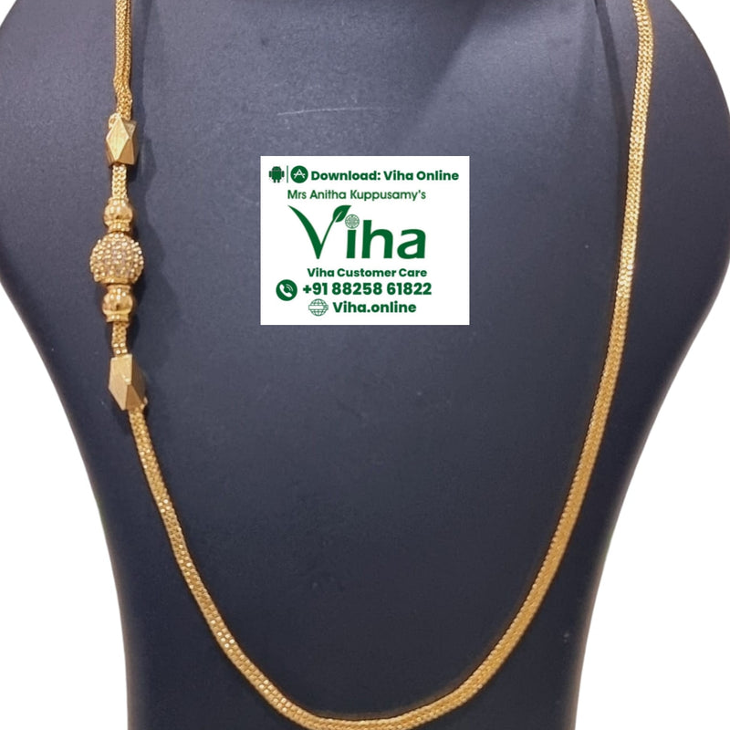 Impon Mugappu Chain with textured mesh chain and bead cluster