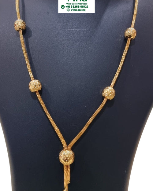 Impon Chain, a woven chain with round beads and hanging tassels