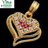 Impon Pendant in a double heart shape with clear stones and three pink stones