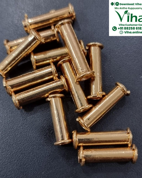 Thali Nanal Kuzhai - 2 Pcs, tubular cylinders, raised ends, ridged ends