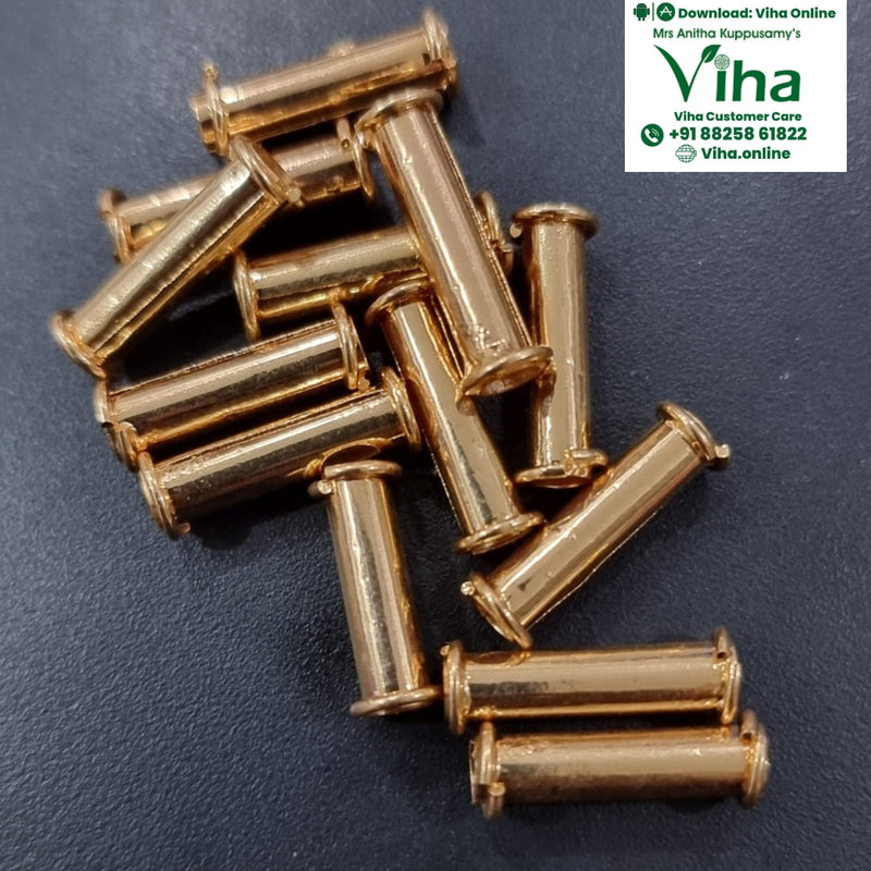 Thali Nanal Kuzhai - 2 Pcs, tubular cylinders, raised ends, ridged ends