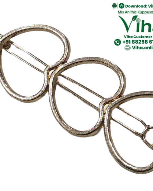 Triple Heart Hair Clip with three linked heart outlines