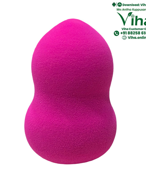 Proffessional Make up Sponge, a hourglass-shaped pink sponge with a textured matte surface finish