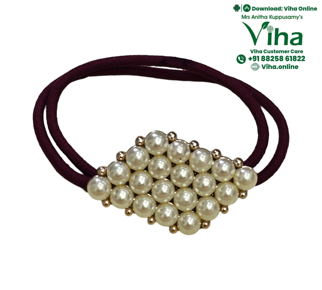 Hair Band with White Beads