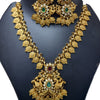 Premium Quality Antique Haram Set with coin-shaped pendants and peacock motifs