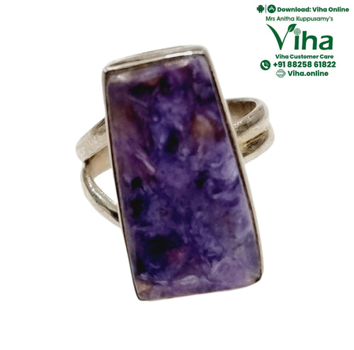 Charoite Ring Adjustable - Sterling Silver