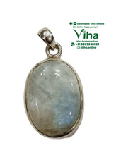 Natural Moon Stone Pendant - Silver