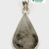Black Rutile Silver Pendant with internal dark inclusions