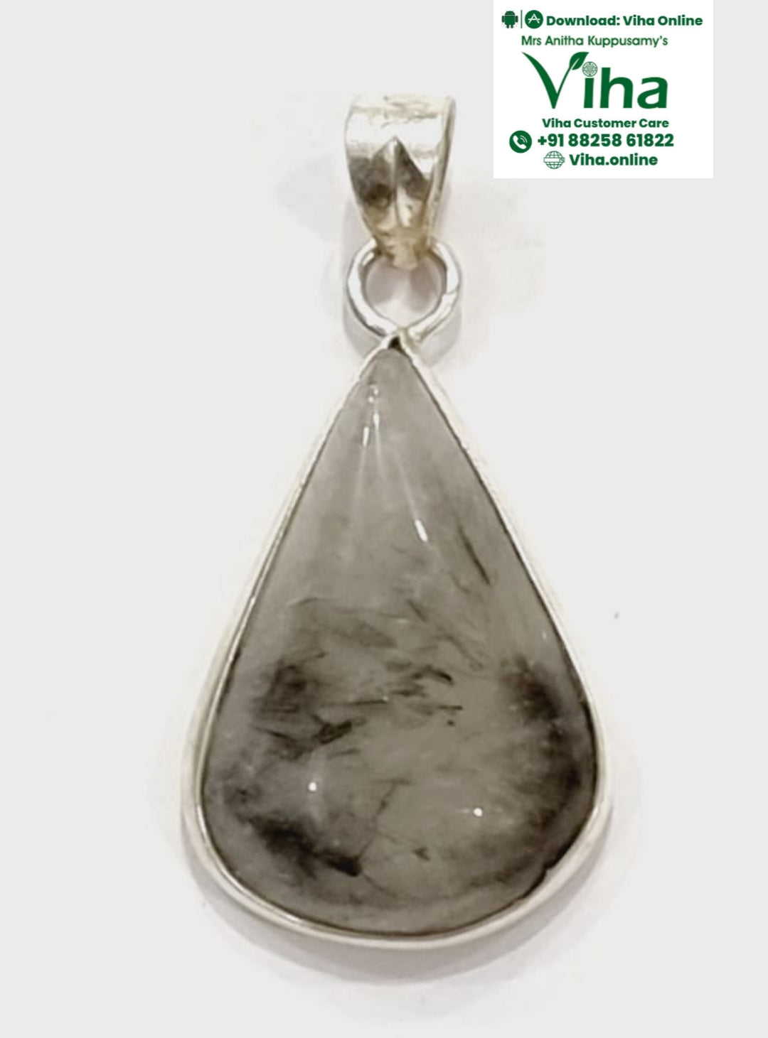 Black Rutile Silver Pendant