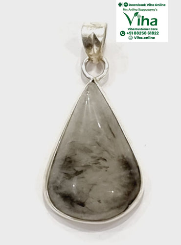 Black Rutile Silver Pendant