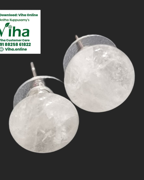 Moon Stone Studs, stone earrings with metal post backs