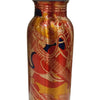 Designer Copper Water Bottle, a metal bottle with a cap, printed with red, orange and blue musical graphics and a glossy finish
