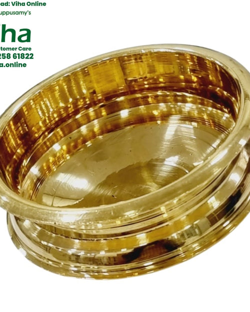 Sarva Satti, one gold-toned shiny metallic round bowl with a stepped circular base and a rolled rim