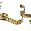Om athma deepam, flat brass ribbon shaped into an Om with a small oil cup at one end