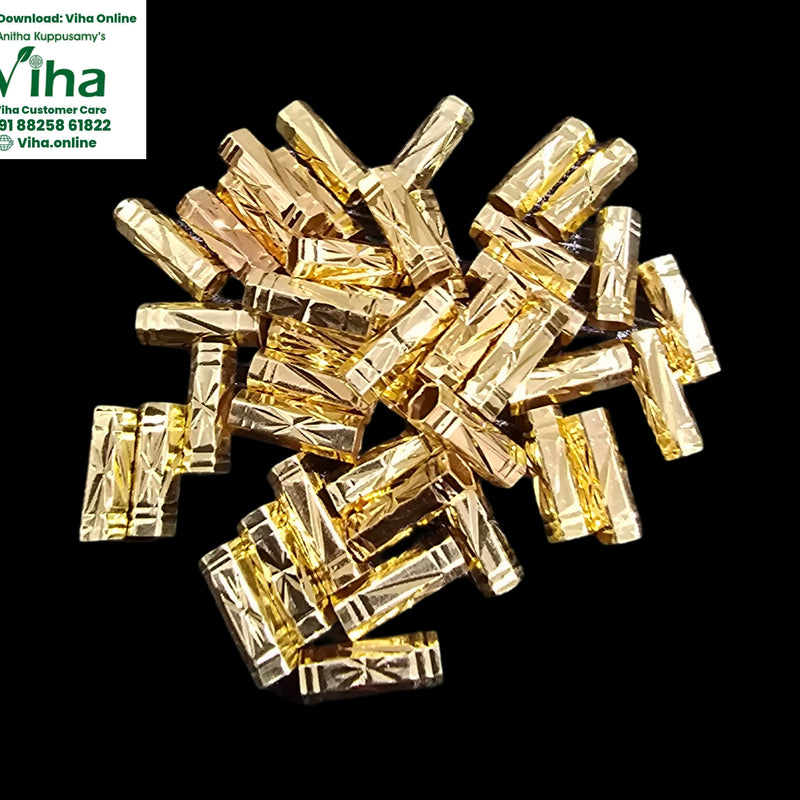 Impon Thali Nanal Kuzha with tubular beads and faceted surface pattern