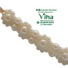 Beads Floral Hair Clip, a gold-toned metal barrette decorated with three large white beads surrounded by smaller white beads