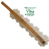 Beads Floral Hair Clip, a brown-toned straight bar on a white beaded floral hair clip
