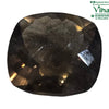 Smoky Quartz Stone, dark brown cushion cut with faceted surface