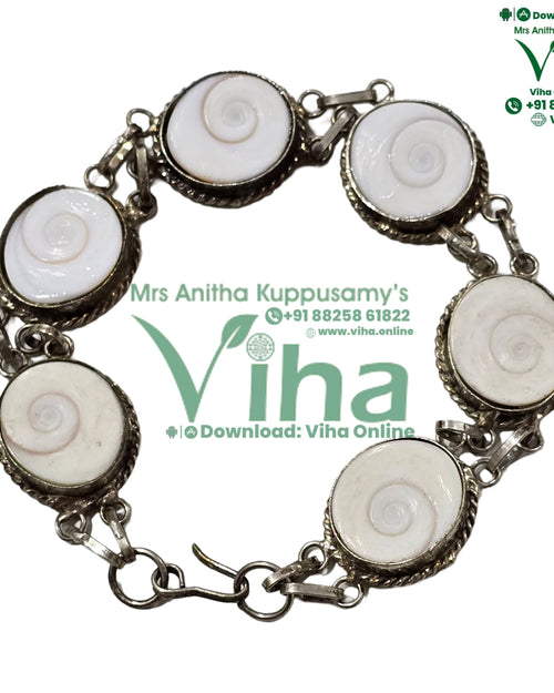 Special Gomathi Chakra Bracelet with circular shell inlays and a twisted wire border