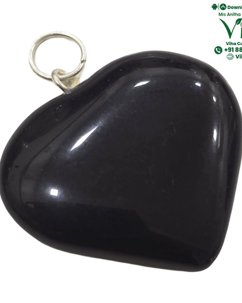 Black Agate Pendant with a metal jump ring