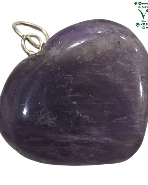Amethyst Heart Pendant, heart-shaped with bail attachment