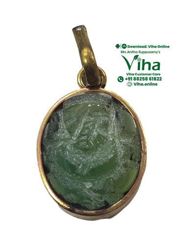 Natural Green Aventurine Stone Ganesha Pendant