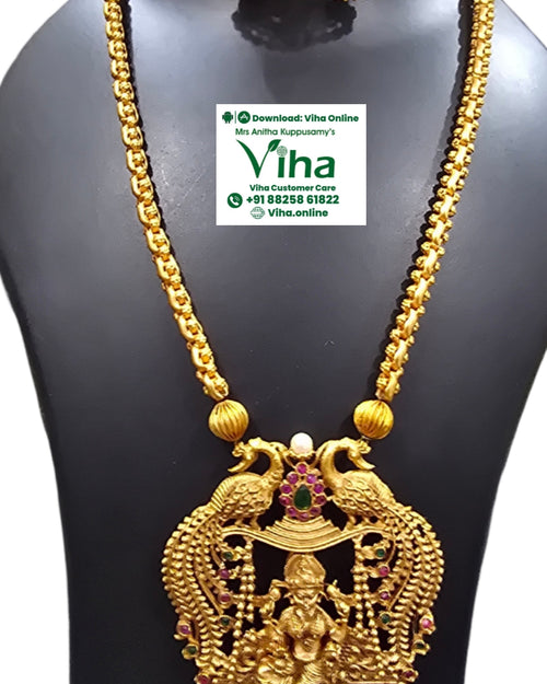 Mahalakshmi Pendant Chain with Jhumka earrings