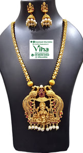 Mahalakshmi Pendant Chain with Jhumka