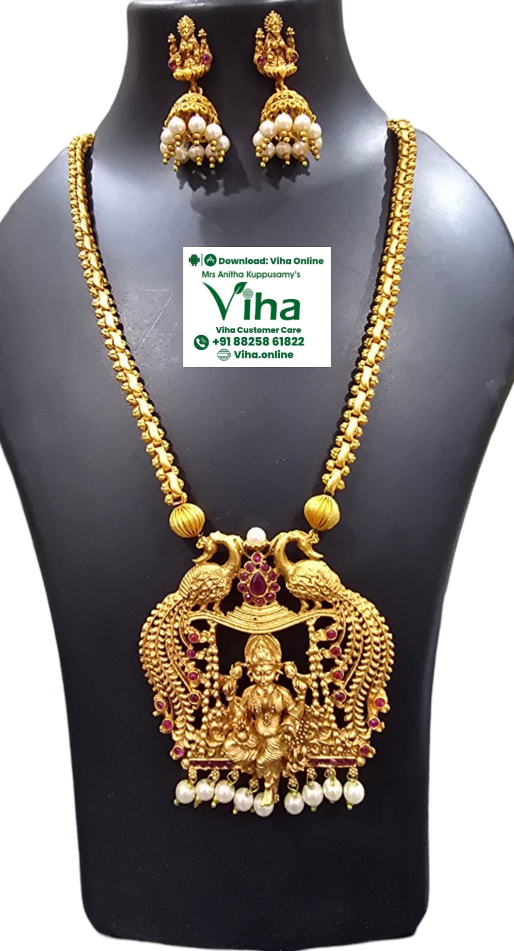 Mahalakshmi Pendant Chain with Jhumka