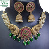Necklace Set with peacock motifs and dangling beads