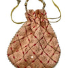 Designer Potli Bag with cinched top, beaded edge and handle