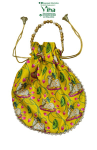 Satin Cow Potli Bag | Pouch