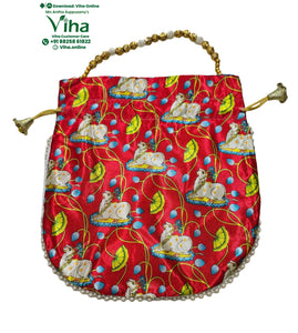 Satin Cow Potli Bag | Pouch