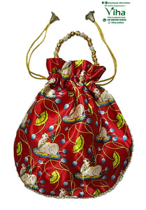 Satin Cow Potli Bag | Pouch