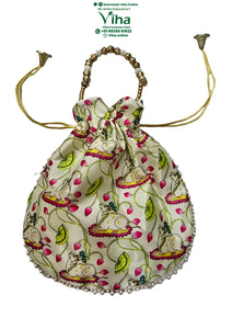 Satin Cow Potli Bag | Pouch