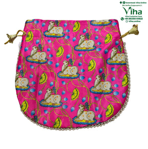 Satin Cow Potli Bag | Pouch