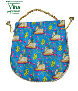 Satin Cow Potli Bag | Pouch