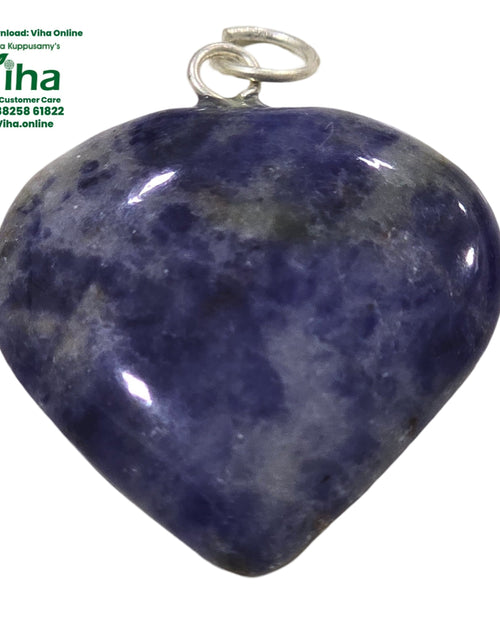 Sodolite Heart Pendant with mottled texture