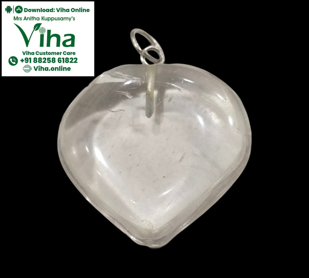 Clear Quartz Crystal Heart Pendant