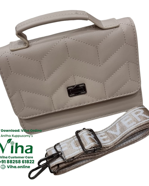 Stylish Ladies Sling Bag with flap closure and chevron stitching