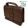 Trendy & Stylish Sling Bag For Ladies, a brown handbag featuring a top handle and a central buckle closure strip on the flap