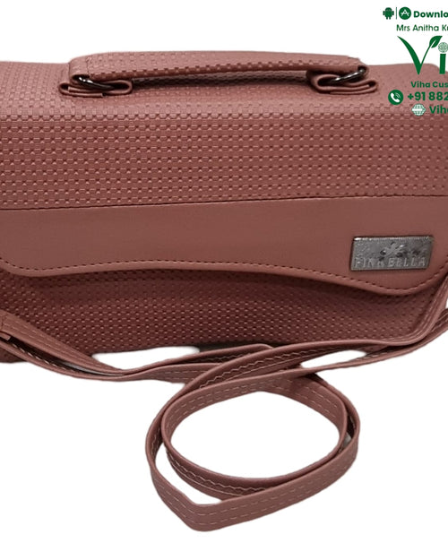 Sling Bag For Ladies, mauve bag with top handle and flap closure