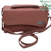 Sling Bag For Ladies, mauve bag with top handle and flap closure