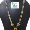 White Beads Peacock Pendant Chain, double strand chain with peacock pendant